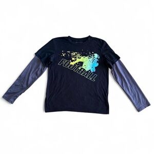 Tony Hawk Boys Size 8 Layered Football Graphic Tee